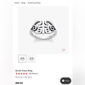 James Avery Scroll Cross Ring